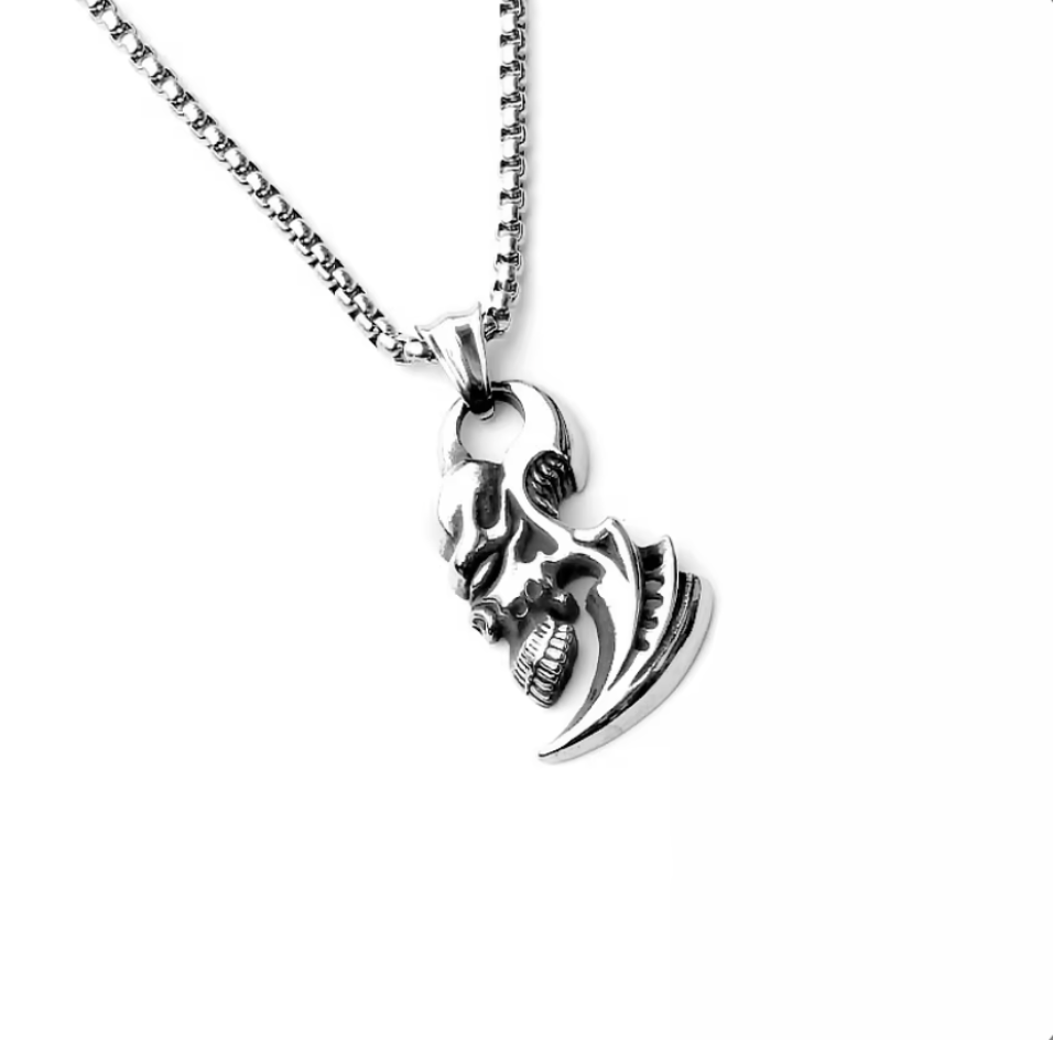Half-Face Skull pendant - THE STERLING FORGE