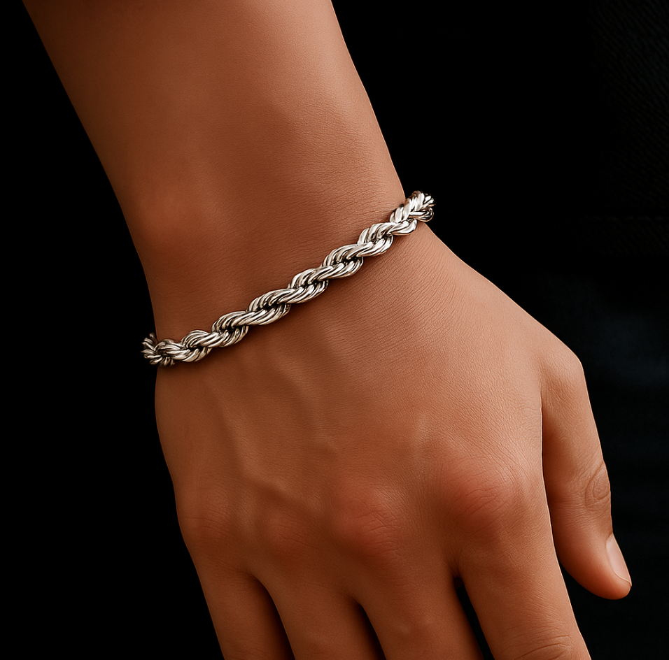 Men's Stainless Steel Rope Chain Bracelet – Waterproof, Multiple