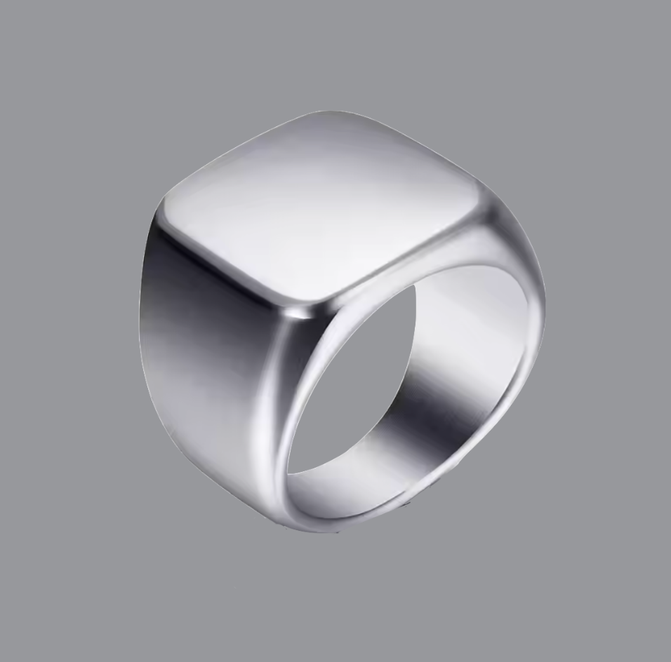 Smooth square top Ring - THE STERLING FORGE