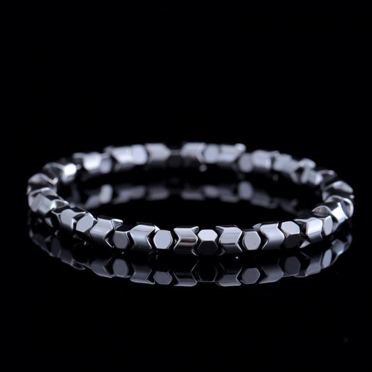 Black Hex Bead Bracelet
